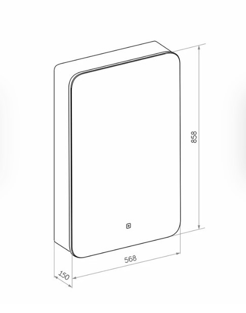 Зеркальный шкаф Континент Eltoro Black LED 56x85 с подсветкой, правый, МВК113