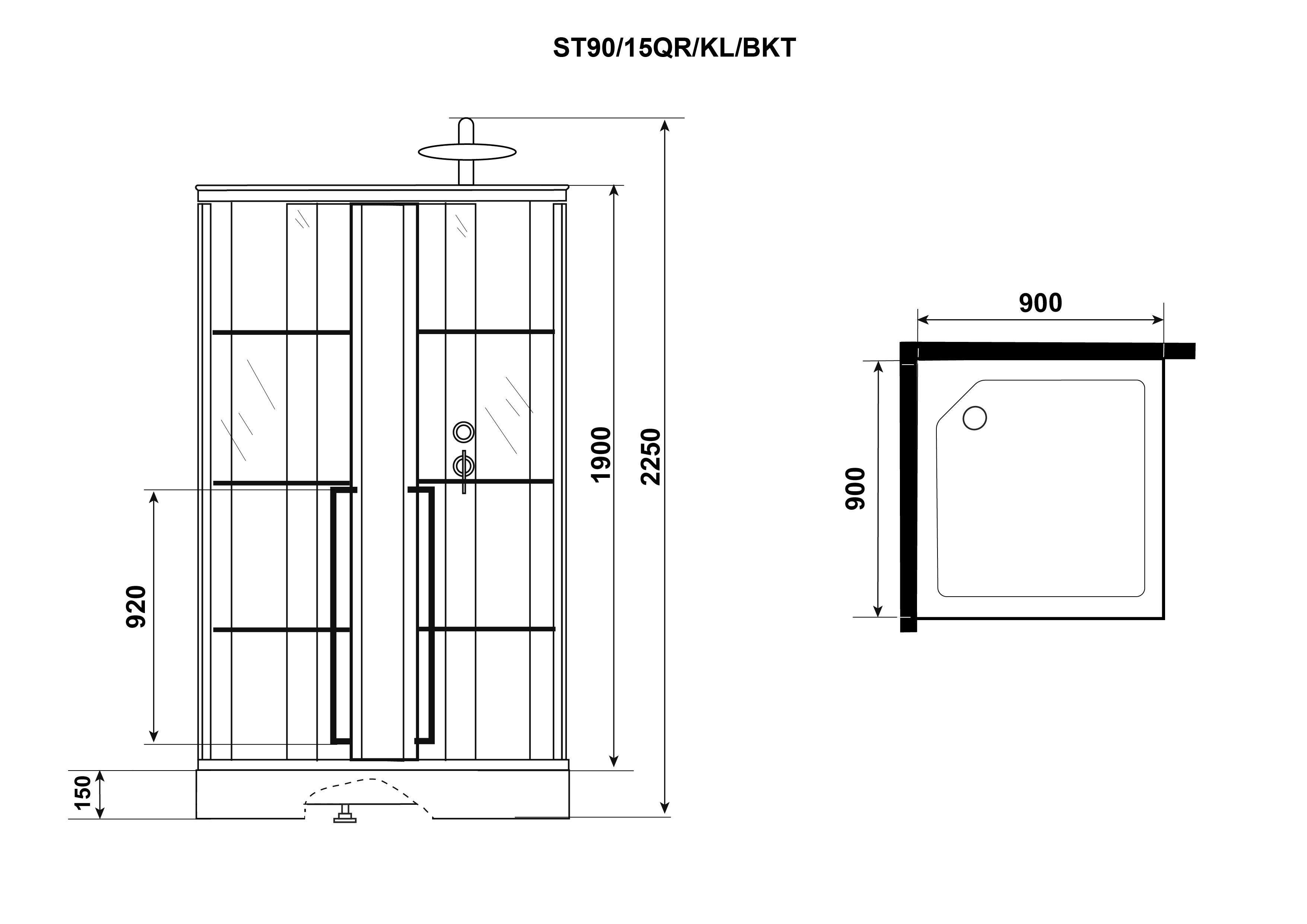 Душевая кабина Niagara Nova ST90/15QR/KL/BKT 90x90 стекло с принтом, без крыши