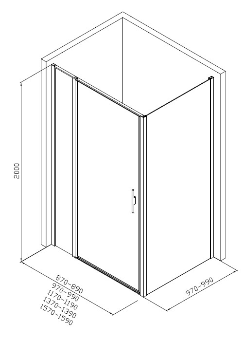 Душевой уголок Allen Brau Priority 160x100 3.31038.BA + 3.31047.BA, прозрачный, серебро браш