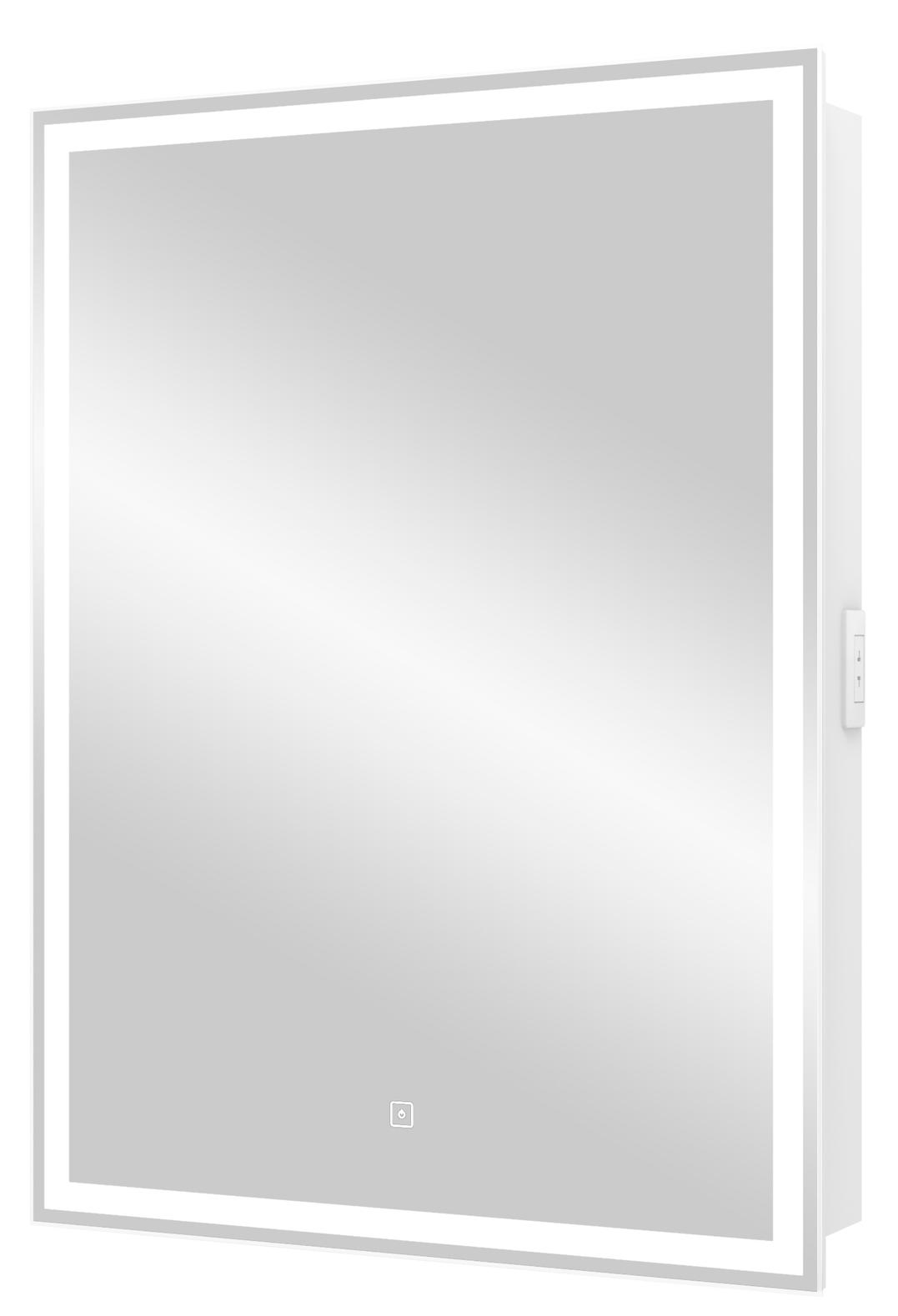 Шкаф зеркальный подвесной look с подсветкой 60х80 см цвет белый