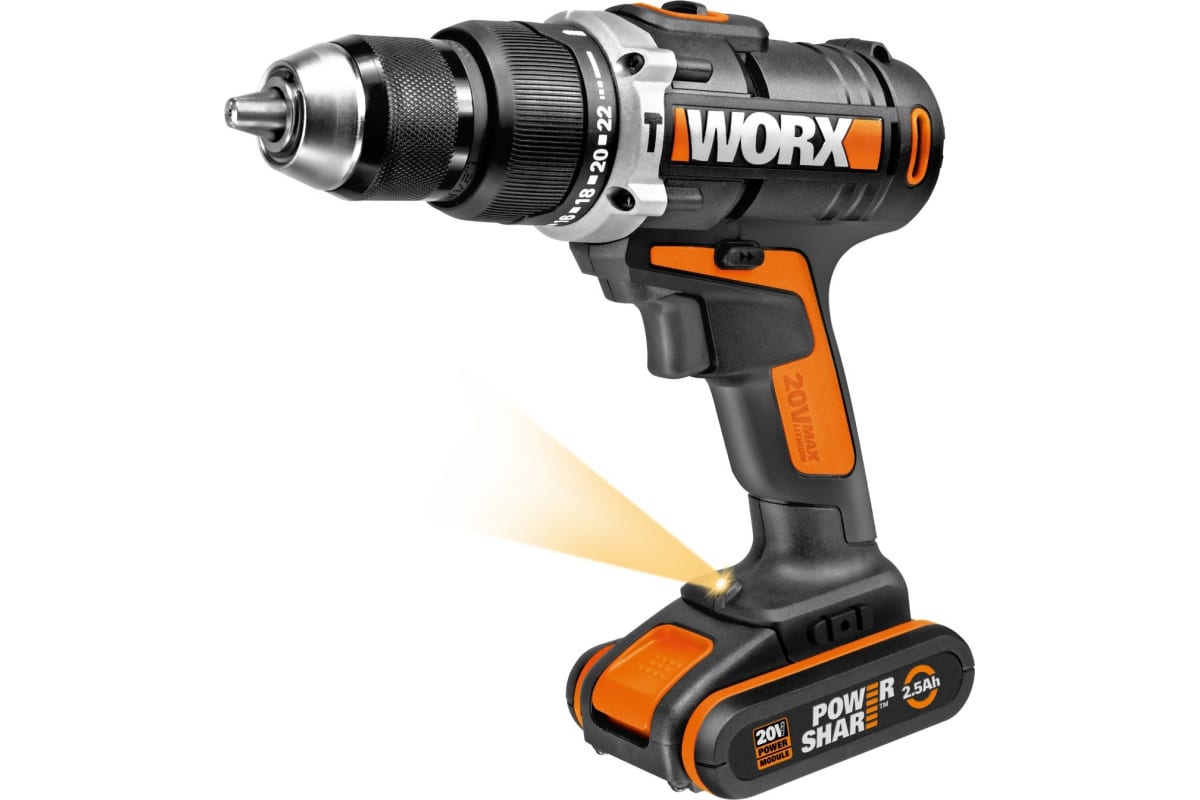 Аккумуляторная ударная дрель-шуруповерт Worx WX372