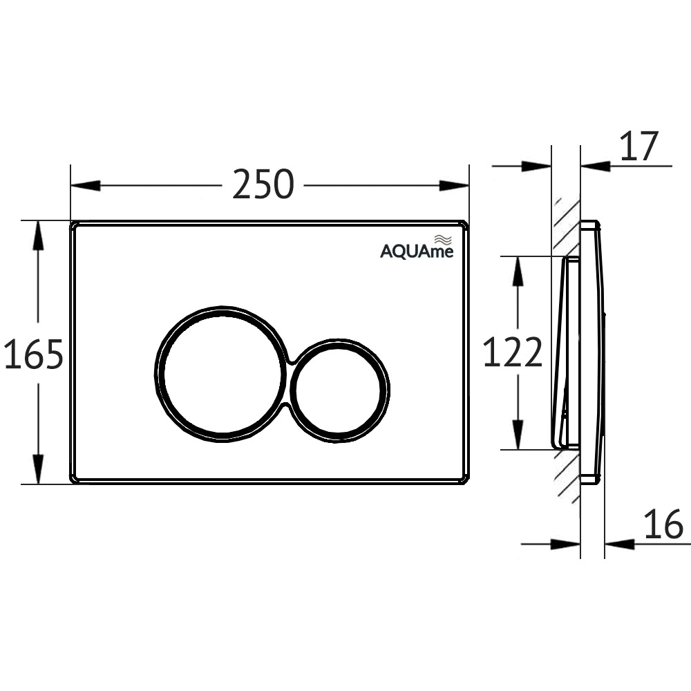 Кнопка смыва AQUAme AQM4101S сатиновый