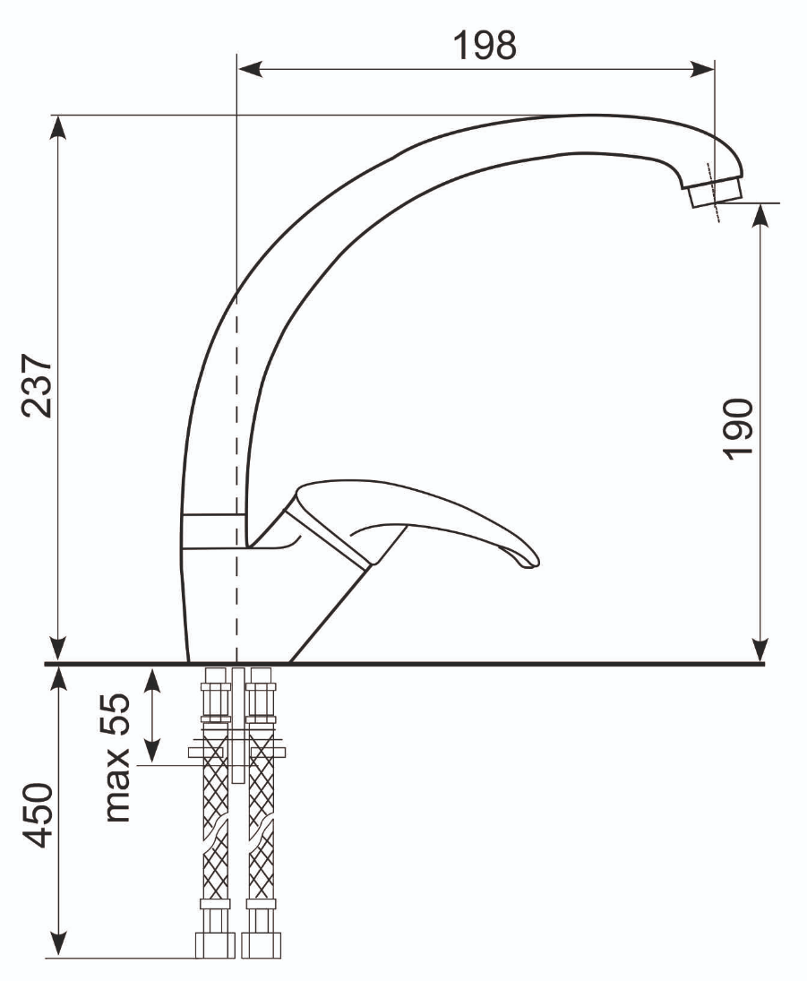 Смеситель для кухни Ulgran Quartz UQ-007-06 трюфель