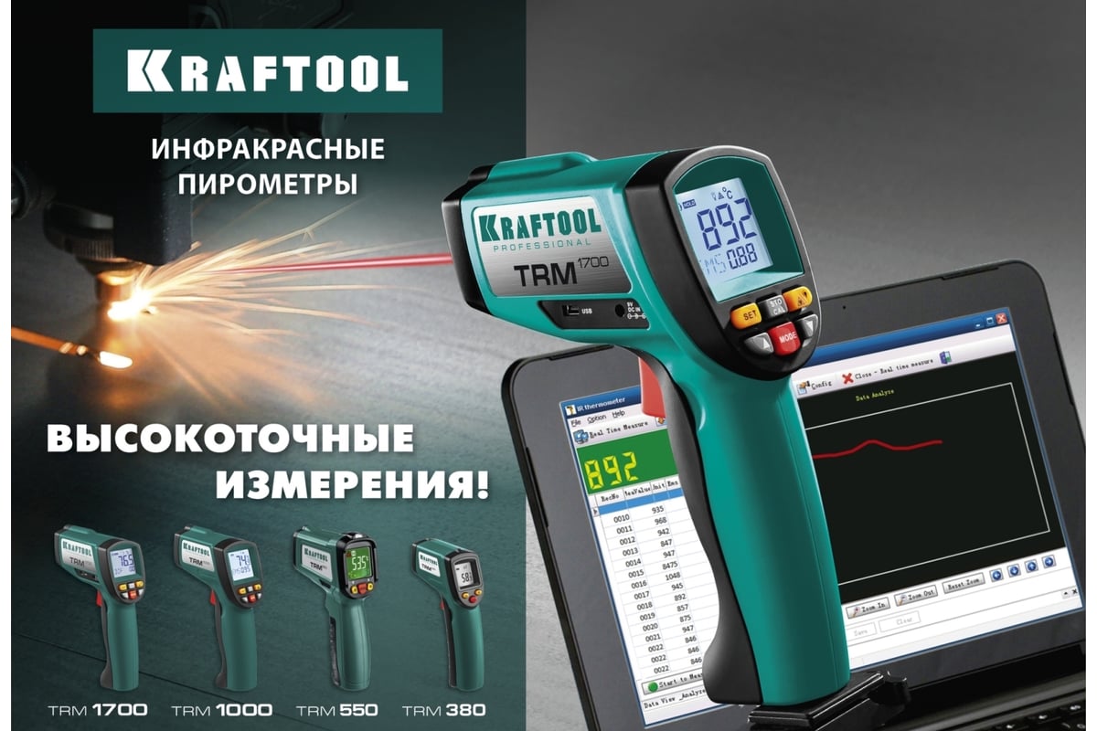 Инфракрасный пирометр Kraftool TRM-1700 45701-1650