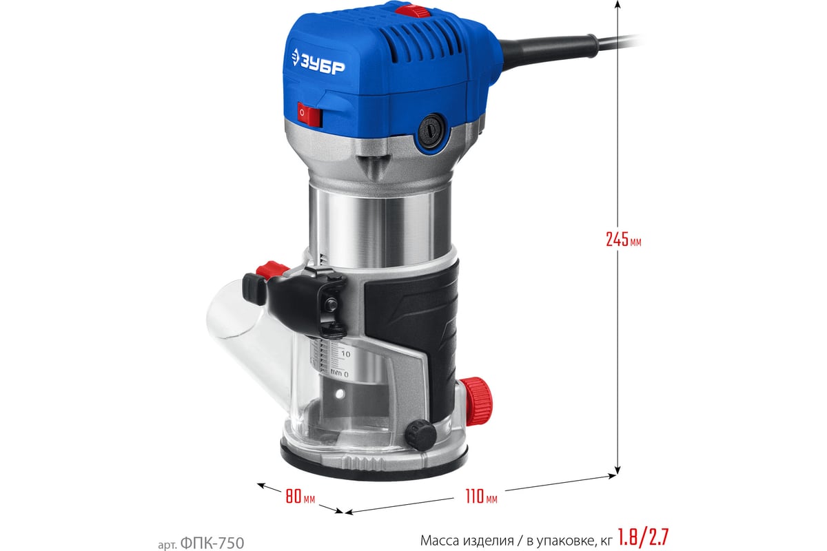 Фрезер кромочный Зубр Профессионал 750 вт ЗУБР ФПК-750