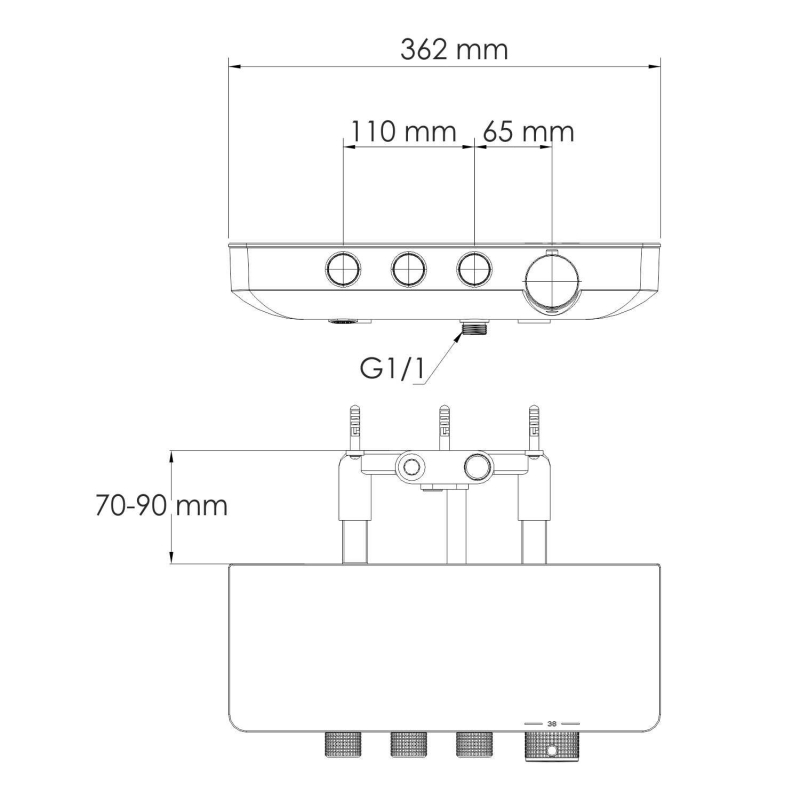 Смеситель для душа WasserKRAFT Mindel 8599 Thermo на 3 выхода, хром