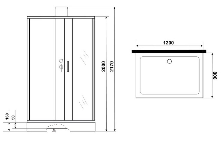 Душевая кабина Grossman GR252Q 120x80, черный