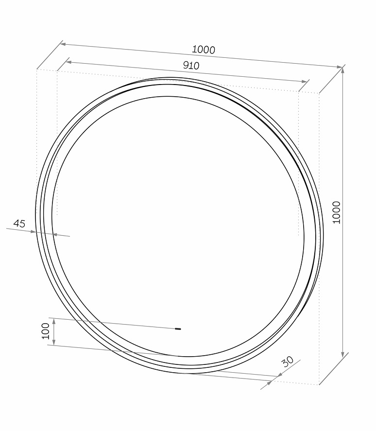 Зеркало Континент Planet White LED 100x100 см с подсветкой ЗЛП1153