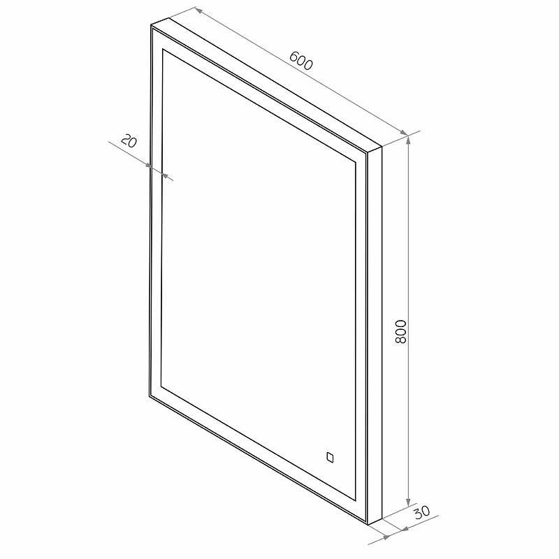 Зеркало Континент Solid Led 60x80 см реверсивное с подсветкой, черный ЗЛП2622