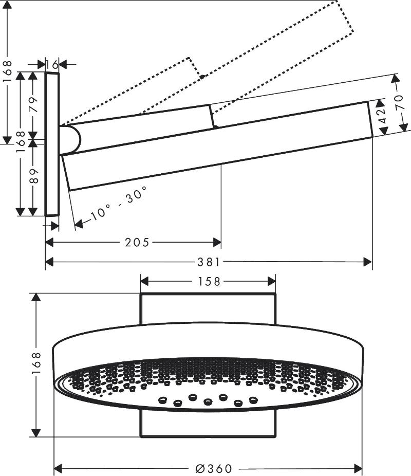 Верхний душ Hansgrohe Rainfinity 360 3jet 26234000 хром