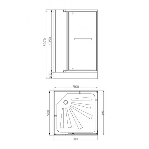 Душевой уголок Cerutti 90x90 ZQ91T, прозрачное, хром