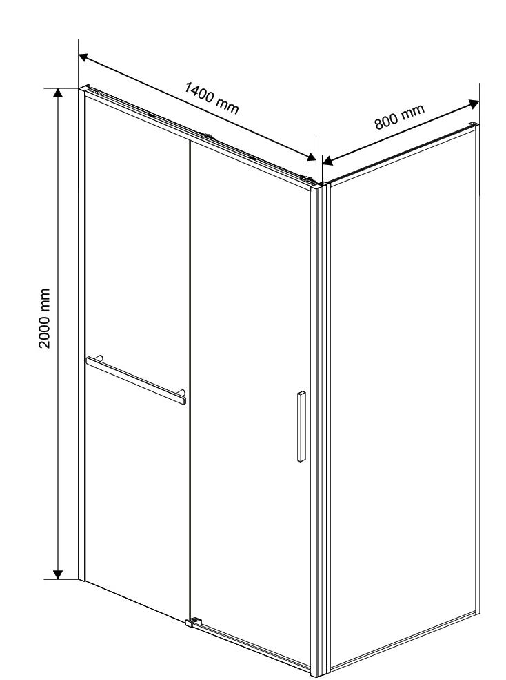 Душевой уголок Vincea Slim Soft VSR-1SS8014CLB 140x80 черный, стекло прозрачное