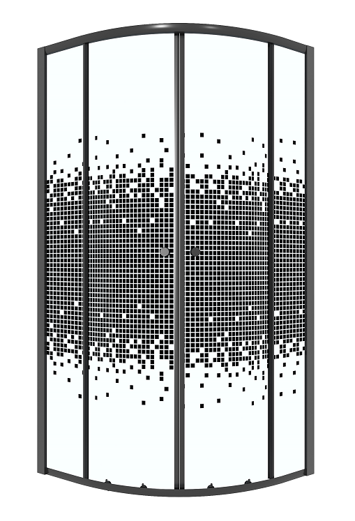 Душевой уголок Niagara Eco NG-1003-14BLACK 80x80 стекло с рисунком мозаика, черный