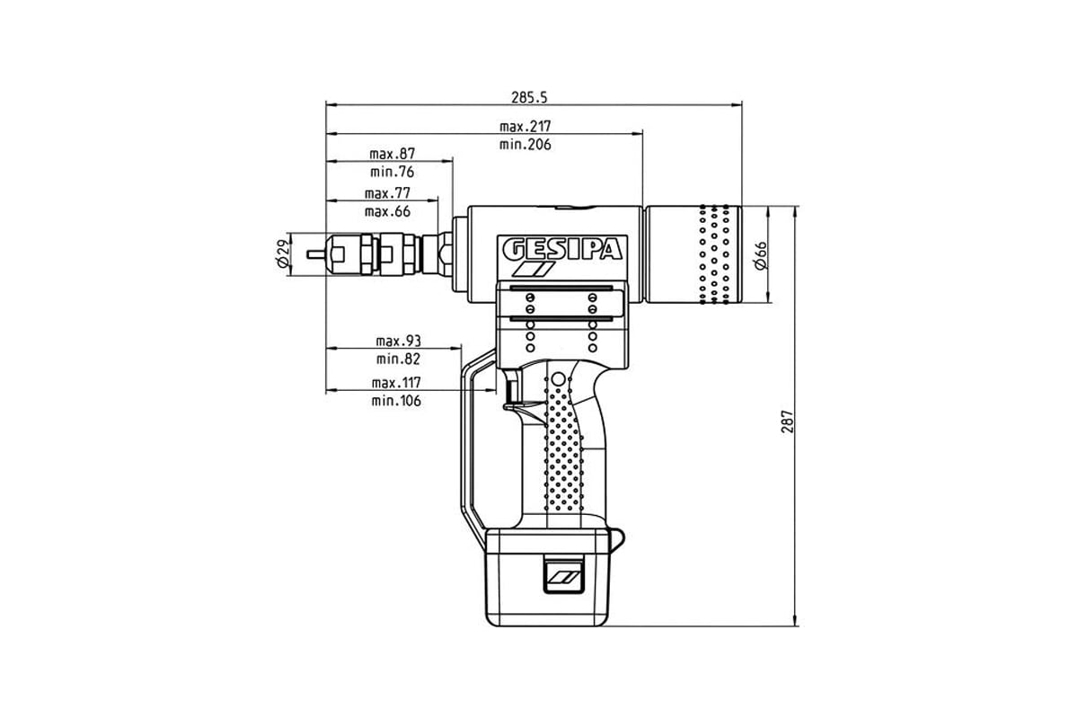 Аккумуляторный заклепочник Gesipa FireBird 7260032 / 1457414