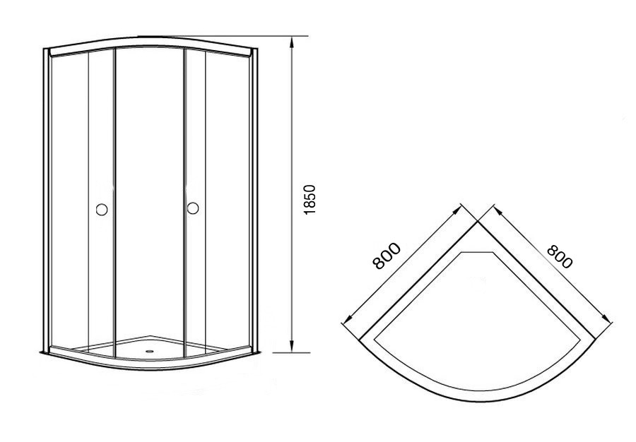 Душевой уголок Agger A01-080MCR/G 80x80 матовый, четверть круга