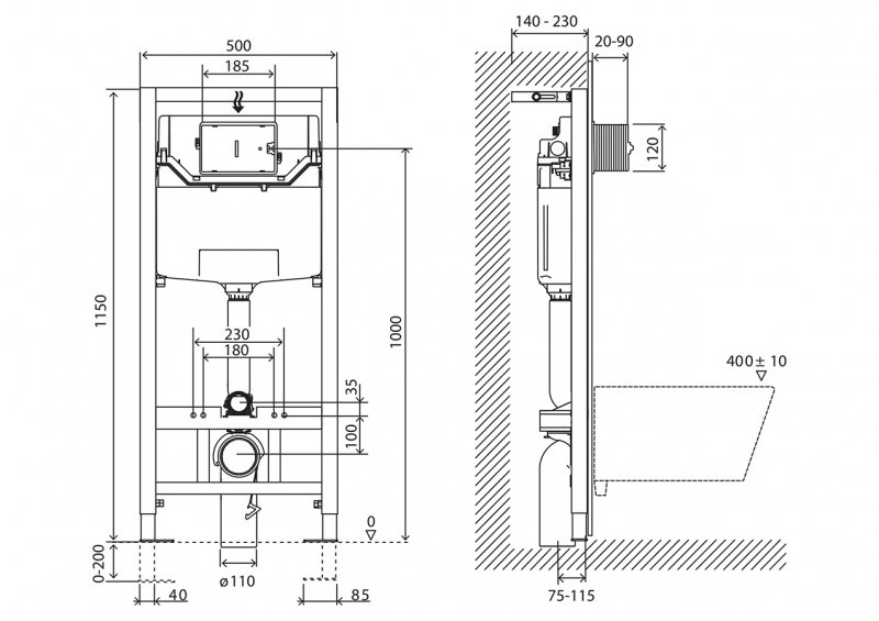 Инсталляция для унитаза BelBagno BB001-120