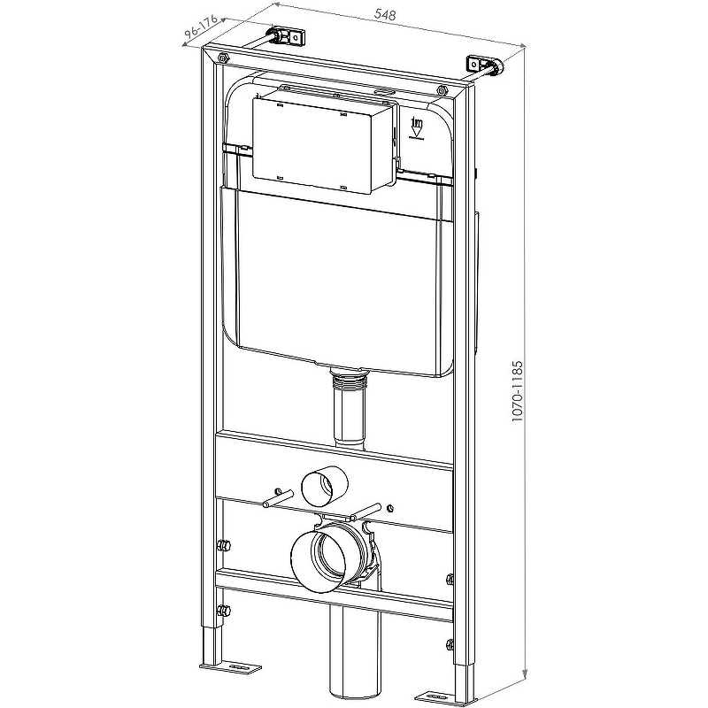 Комплект D&K Matrix DS1392502 унитаз DT1396025, инсталляция DI8055119, кнопка DB1519025 черный