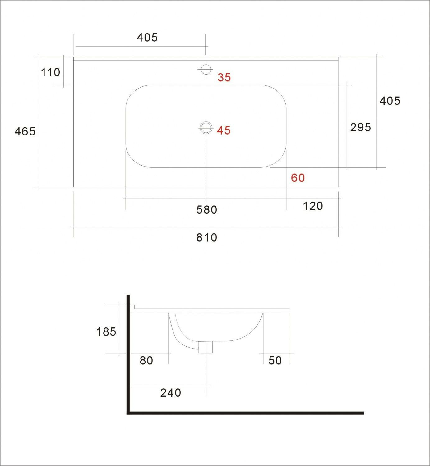 Тумба с раковиной Art&Max Elegant 80 см, LED подсветка, серый