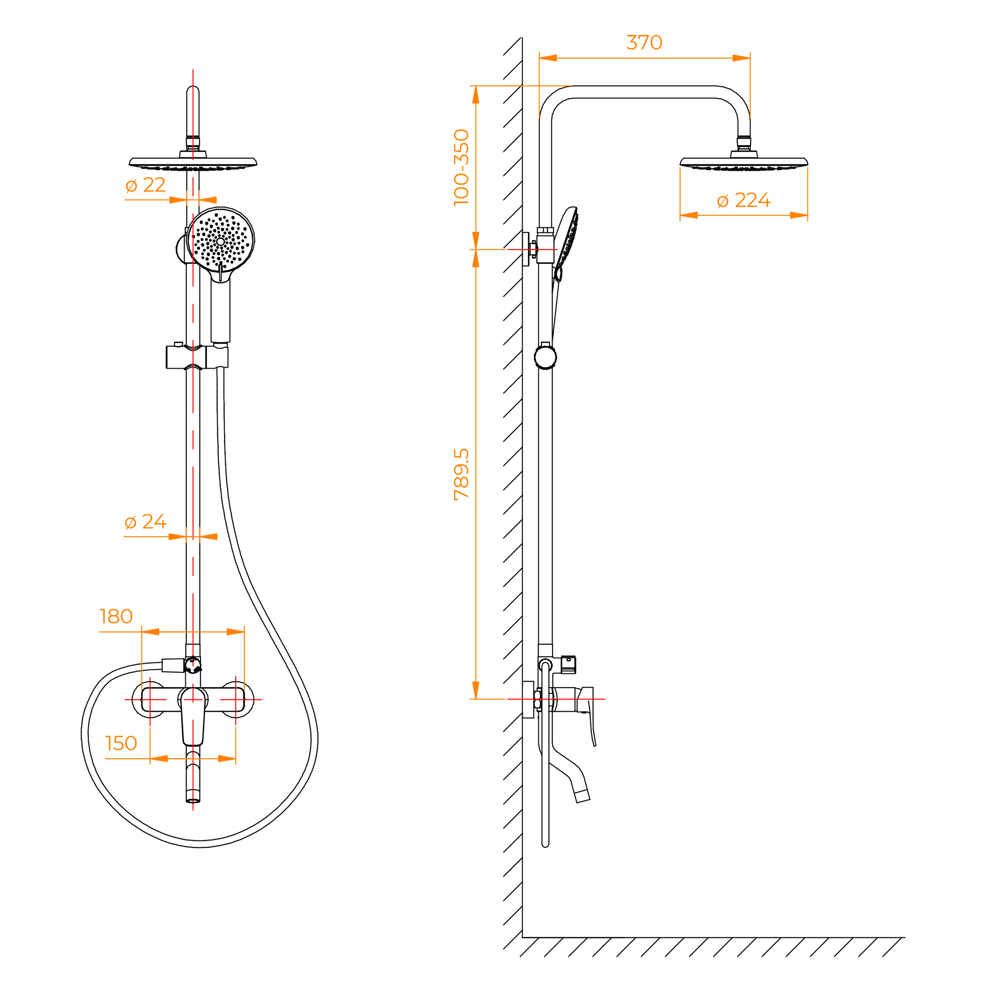 Душевая стойка RGW Shower Panels SP-25