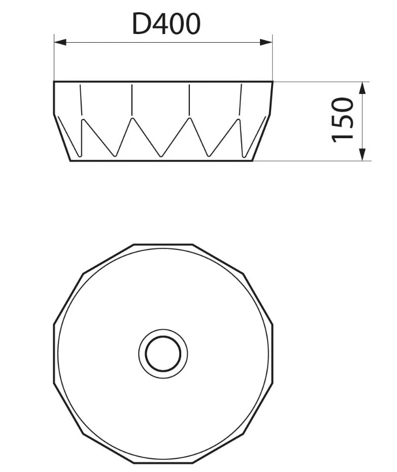 Раковина Runo Diamante 40 см 00-00001445