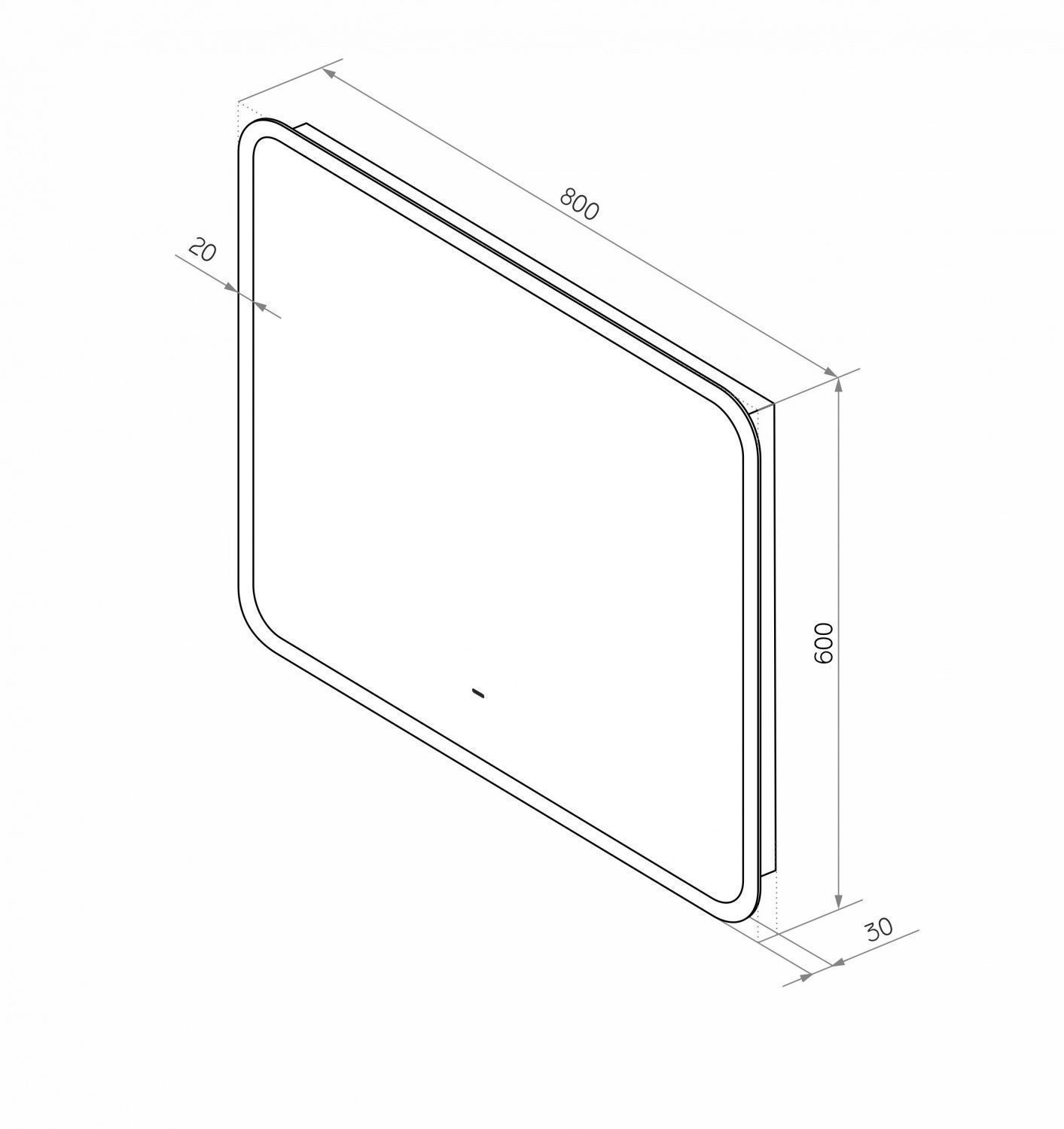 Зеркало Art&Max Messina 80x60 с подсветкой AM-Mes-800-600-DS-F