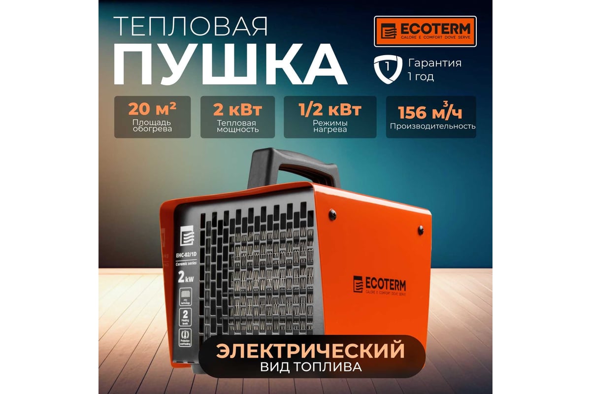 Электрическая тепловая пушка ECOTERM TERM EHC-02/1D