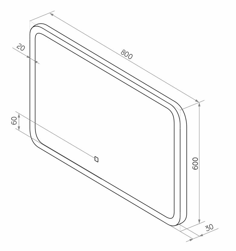 Зеркало Континент Demure Led 80x60 см с подсветкой, часами ЗЛП769