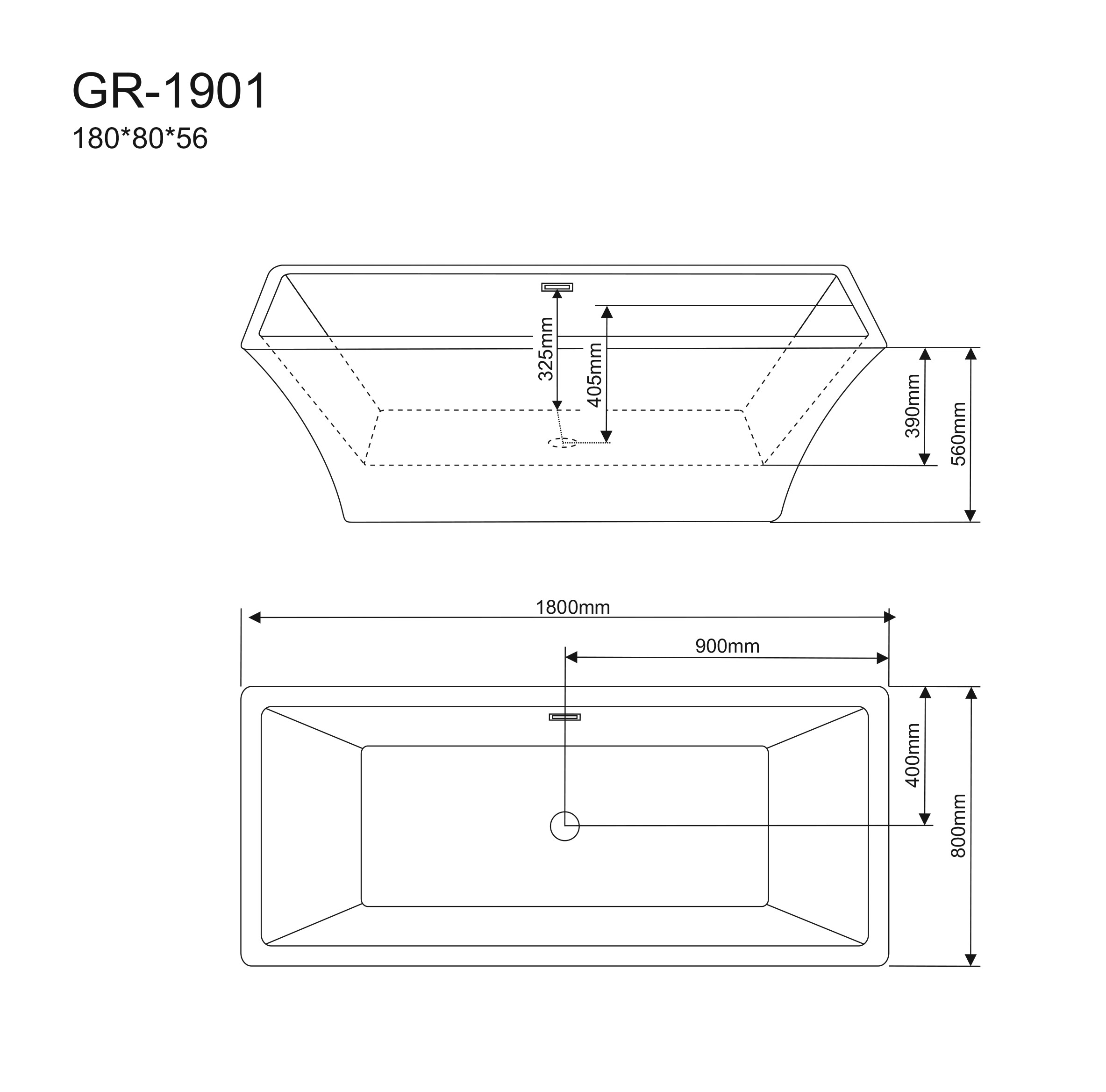 Акриловая ванна Grossman Cristal GR-1901 180x80