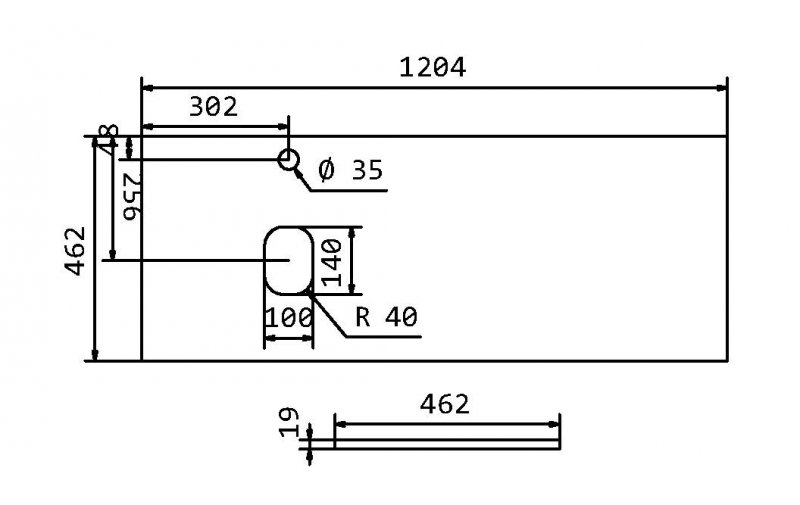 Столешница BelBagno EK-120-AS-BL-L 120 см 1 отв. под смеситель, чаша слева, Bianco Lucido