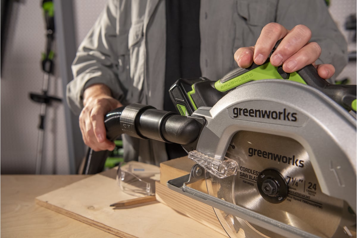 Аккумуляторная циркулярная пила GreenWorks GD24CS 1500907