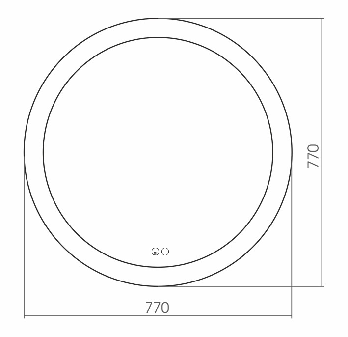 Зеркало Silver Mirrors Perla neo 80x80 см с подсветкой, подогревом