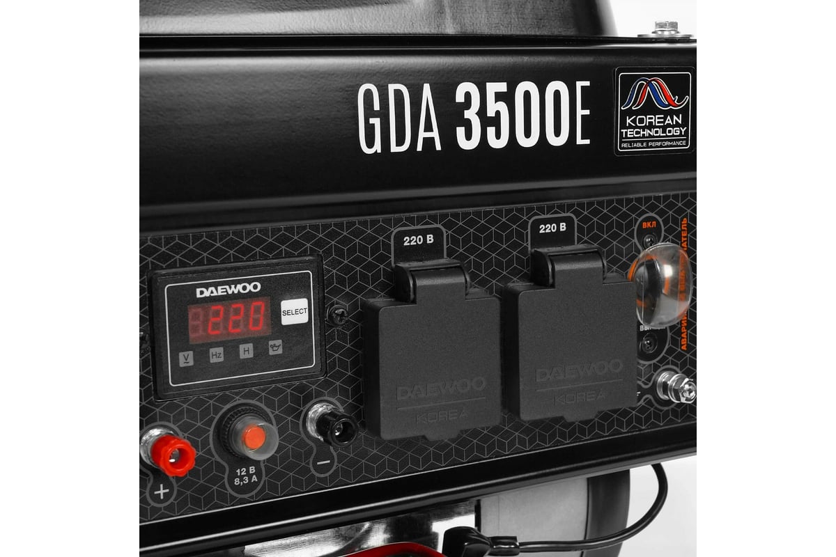 Бензиновый генератор с электрозапуском Daewoo GDA 3500E