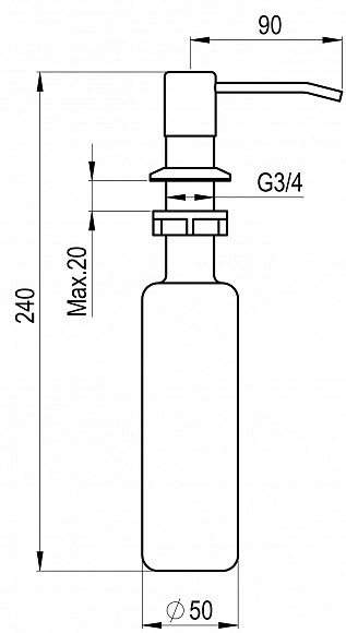 Дозатор жидкого мыла Granula GR-1403 пирит