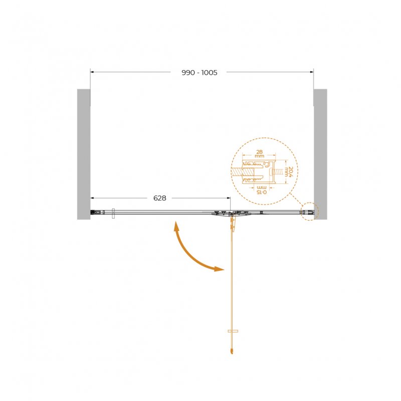 Душевая дверь Cezares Liner 100x195 прозрачная, хром LINER-B-12-100-C-Cr-R