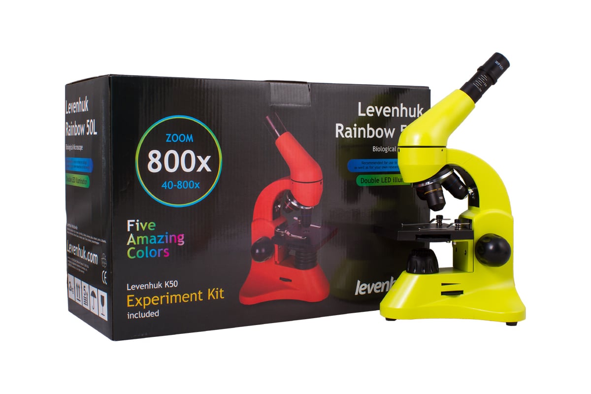 Микроскоп Levenhuk Rainbow 50L Lime\Лайм 69049