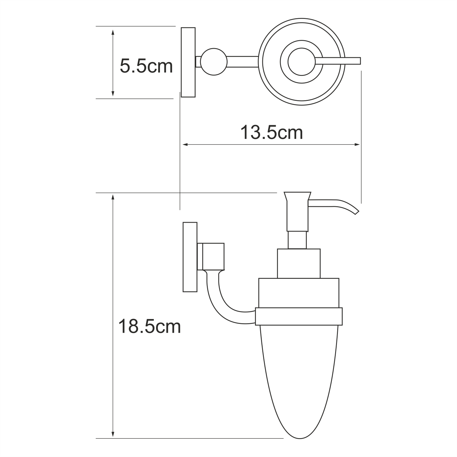 Дозатор жидкого мыла WasserKRAFT Rhein K-6299