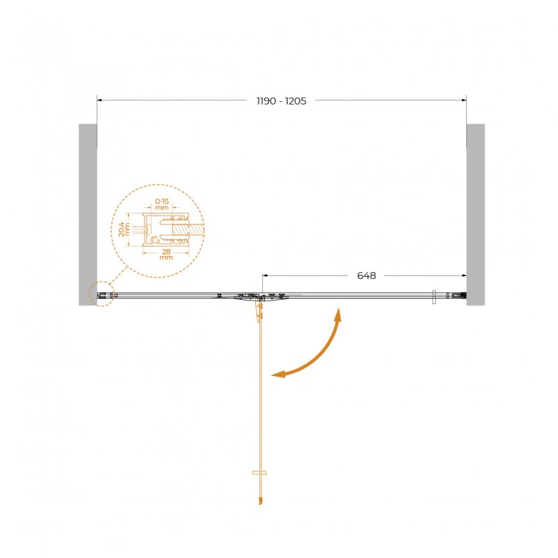 Душевая дверь Cezares Liner 120x195 прозрачная, хром LINER-B-12-120-C-Cr-L