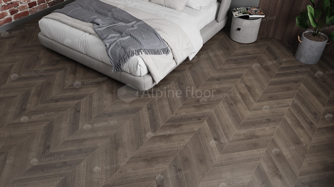 Виниловый ламинат Alpine Floor Chevron Alpine LVT Дуб Антарес 555x127x2.5 мм, ECO 20-9B