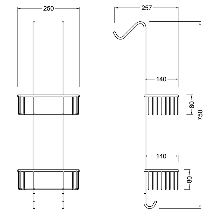 Полка Timo Nelson 150084/00 chrome