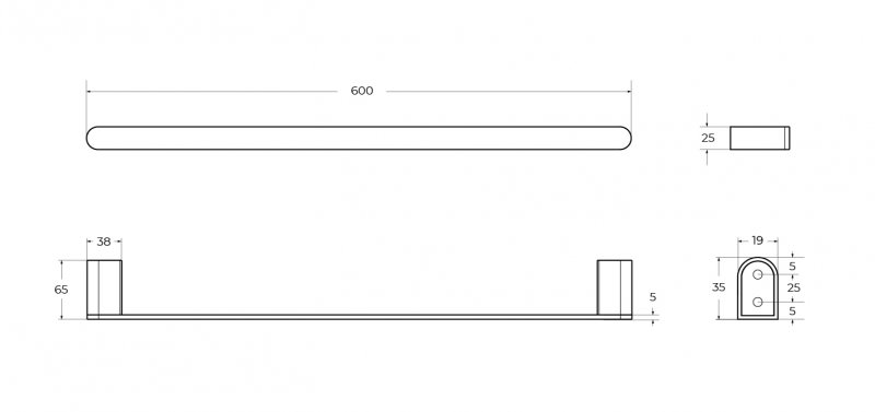 Полотенцедержатель Cezares STYLUS-TH-60-01 60 см, хром