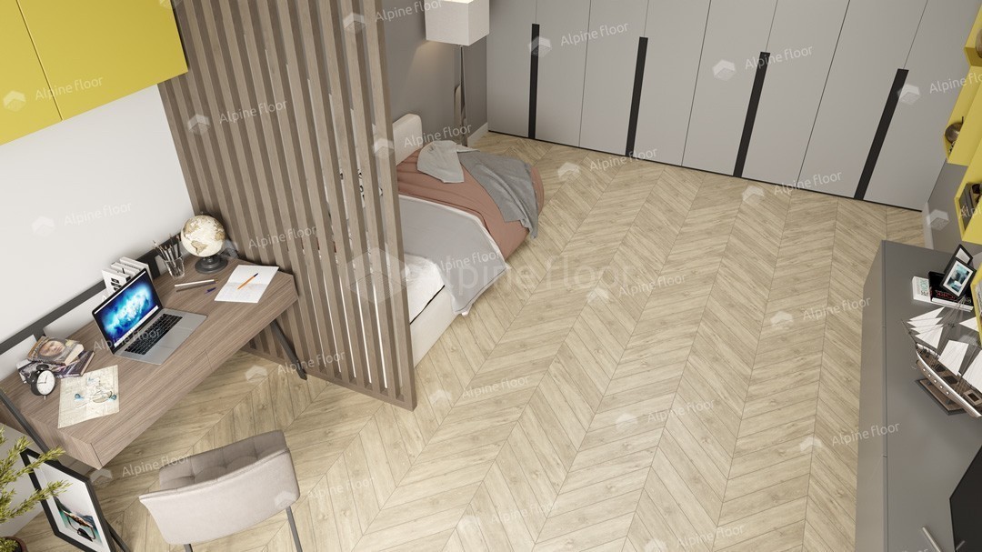 Виниловый ламинат Alpine Floor Chevron Alpine LVT Сонома 555x127x2.5 мм, ECO 20-7B