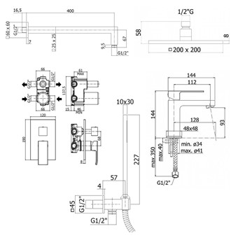 Душевой набор Paffoni Elle KITEL018NO071 черный матовый