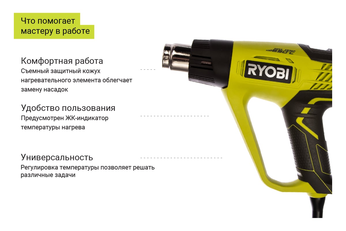 Термопистолет Ryobi EHG2020LCD 5133001730