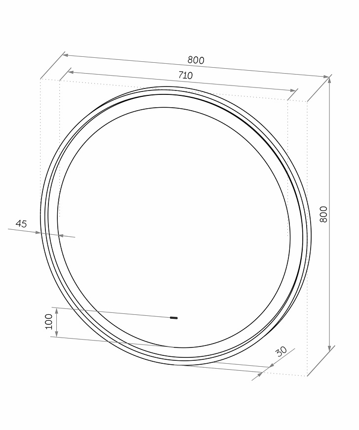 Зеркало Континент Planet White LED 80x80 см с подсветкой ЗЛП691