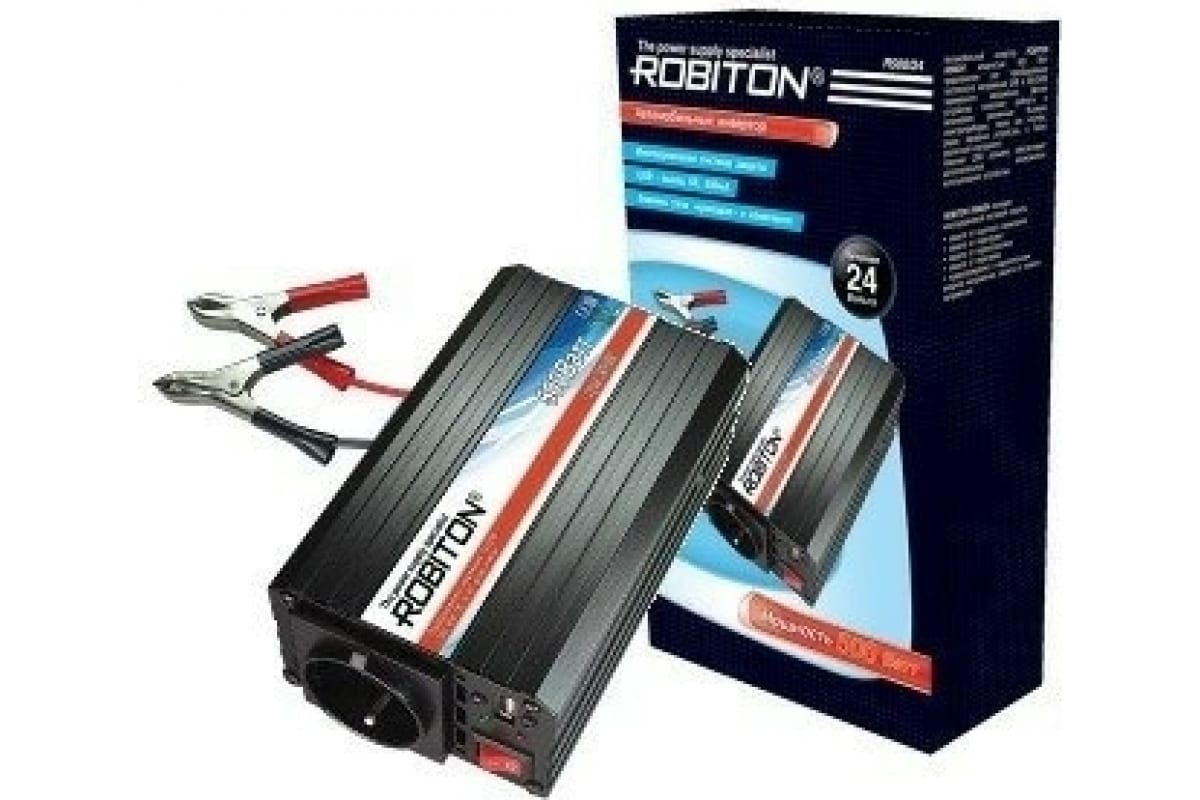 Инвертор 500W с USB выходом /24В/ Robiton R500/24V 13202