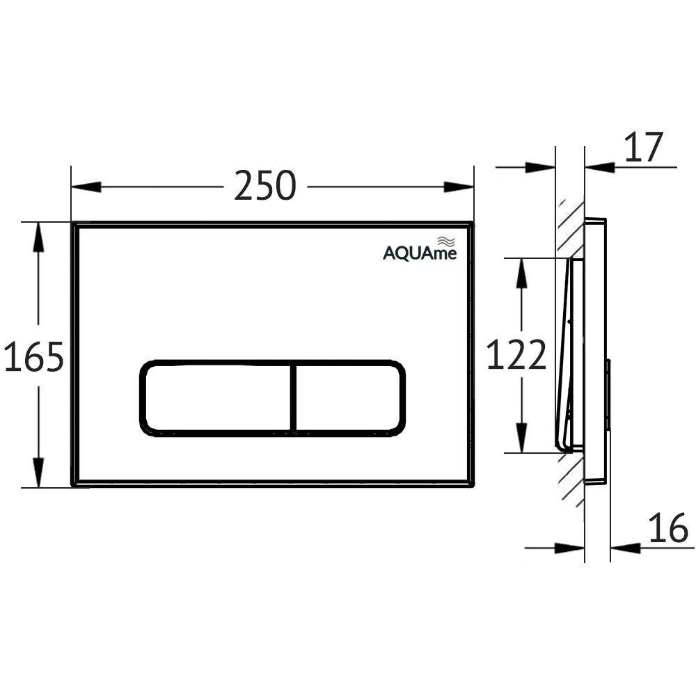 Кнопка смыва AQUAme AQM4105G золото