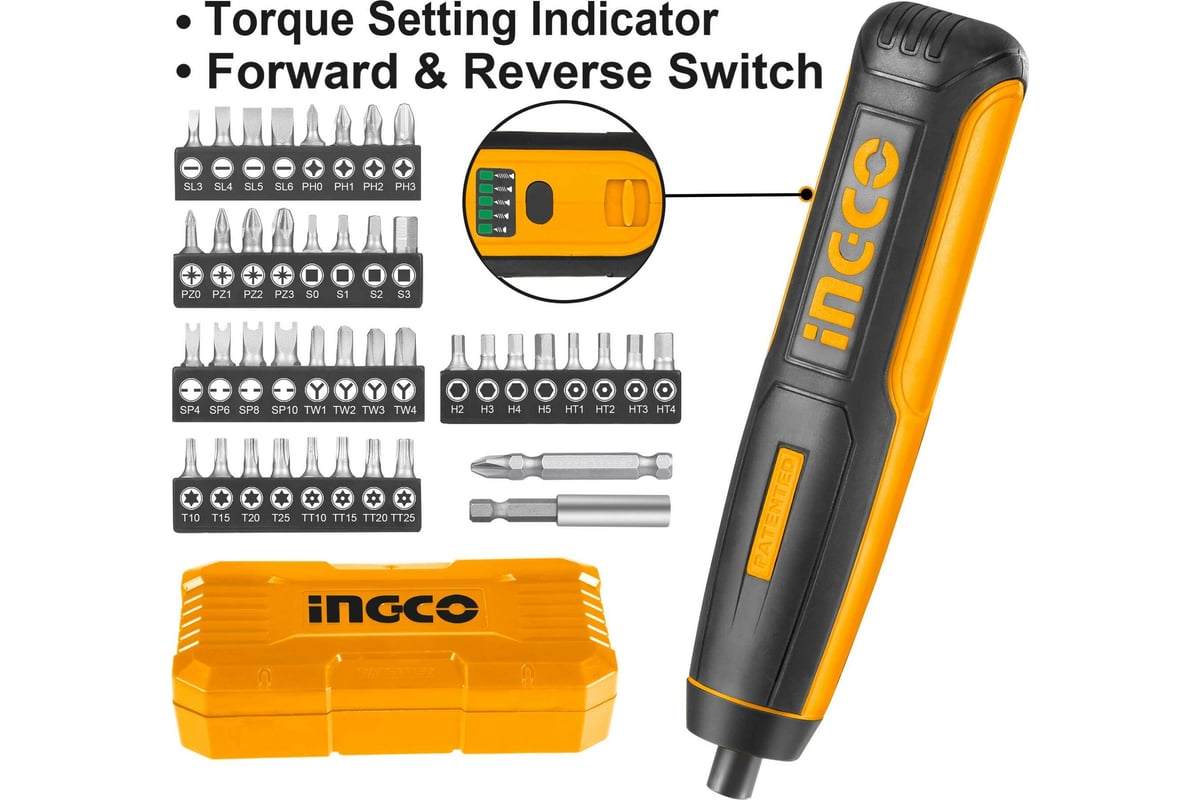 Аккумуляторная отвертка Ingco CSDLI0403