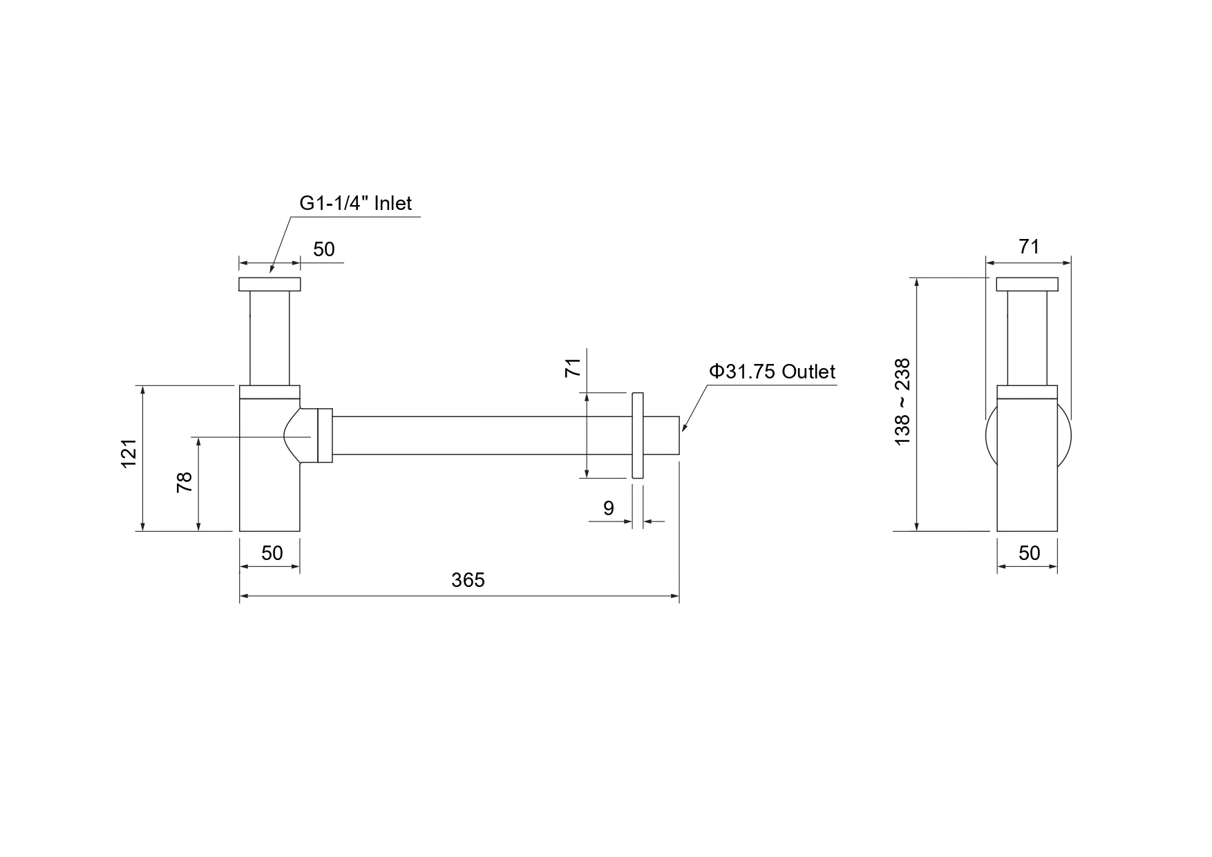 Сифон для раковины Aquatek AQ6012PG полированное золото