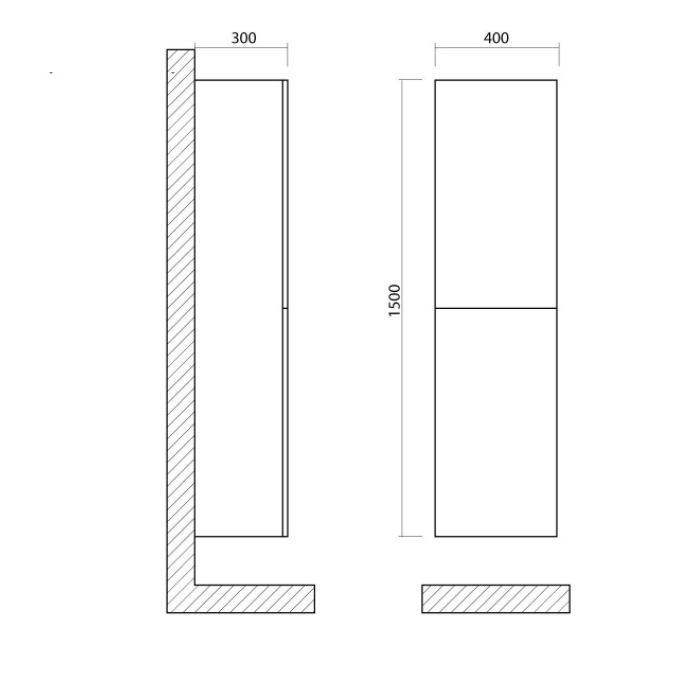 Шкаф пенал Art&Max Verona Push 40 см гаскон пайн светлый AM-Verona-Push-1500-2A-SC-GP-TS