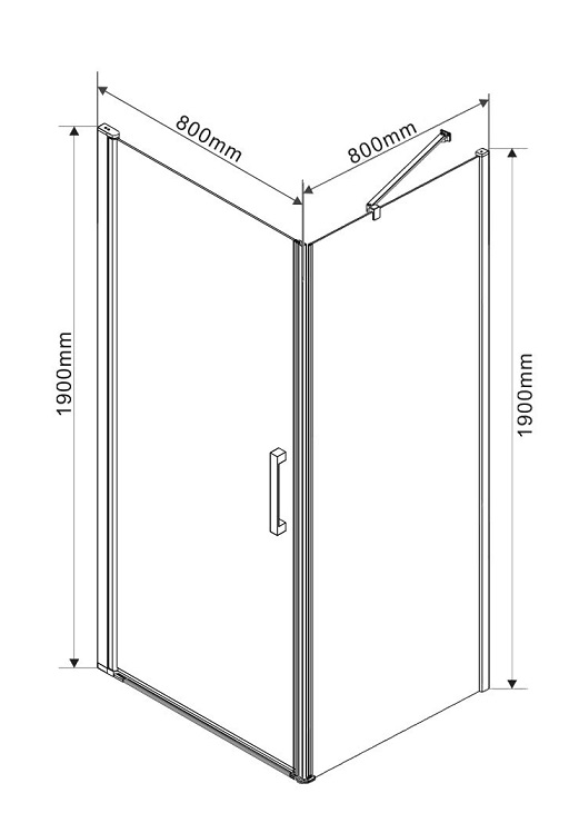 Душевой уголок Vincea Orta VSR-1O 80x80 хром, шиншилла, L